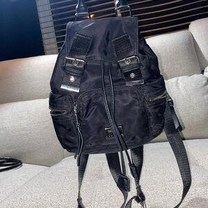 Elegant Black Nylon Backpack for Women